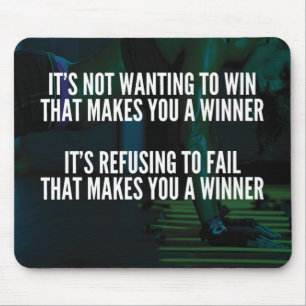Motivational Words - Refuse To Fail - Workout Mouse Mat
