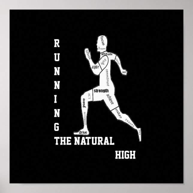 Motivational Words, Running - the Natural High Poster (Front)