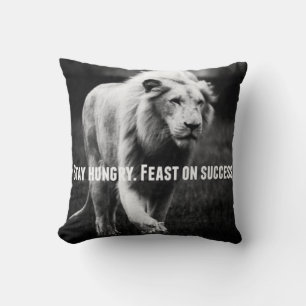 Motivational Words - Stay Hungry, Fest on Success Cushion
