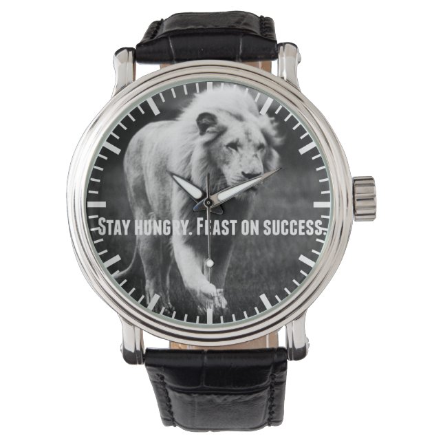 Motivational Words - Stay Hungry, Fest on Success Watch (Front)