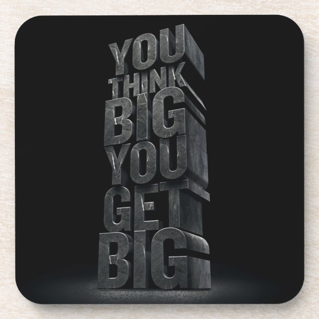 Motivational Words - Think Big, Get Big Coaster (Front)