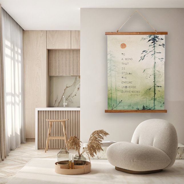 Motivational Zen Quote Asian Art Wood  Hanging Tapestry (Creator Uploaded)