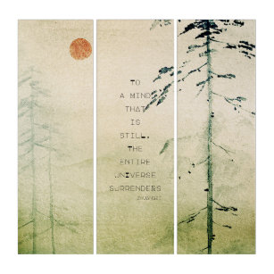Motivational Zen Quote Watercolor Landscape  Triptych