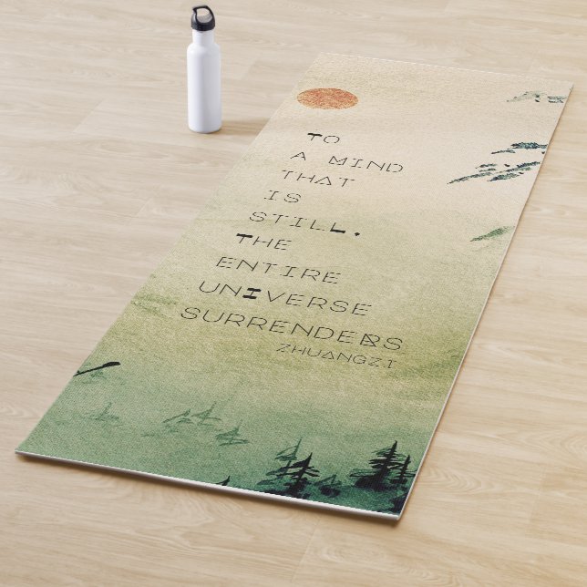 Motivational Zen Quote Watercolor Landscape  Yoga Mat (In Situ)
