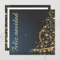 Motivo navideño azul con dorado árbol de navidad.