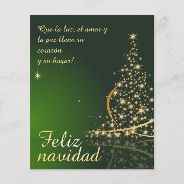 Motivo navideño verde con arbol de navidad. (Front)