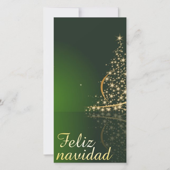Motivo navideño verde con arbol de navidad. (Front)