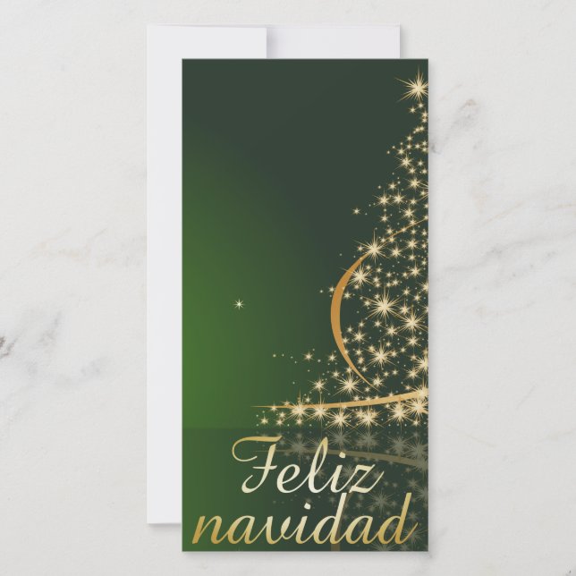 Motivo navideño verde con arbol de navidad. holiday card (Front)