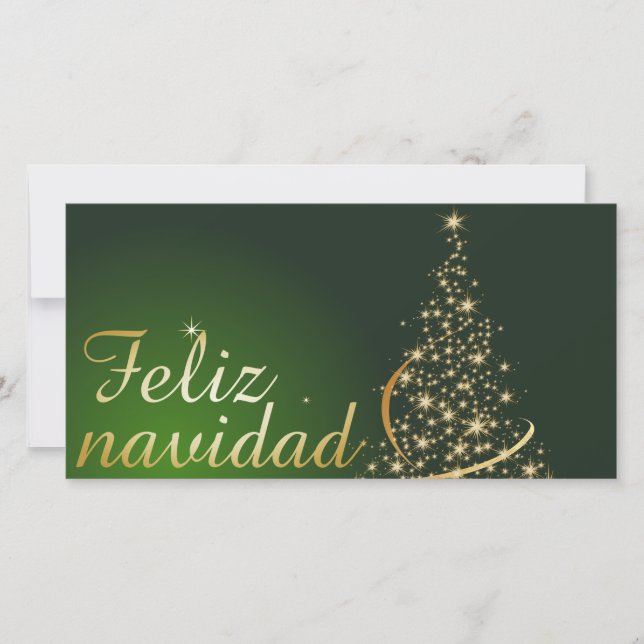 Motivo navideño verde con arbol de navidad. thank you card (Front)