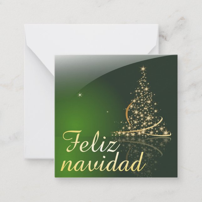 Motivo navideño verde con arbol de navidad. V2.0 Card (Front)