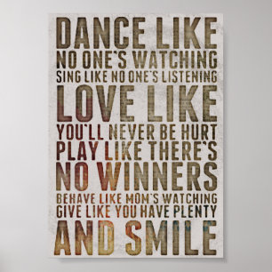 MOTIVTIONAL DANCE LIKE NO ONES WATCHING POSTER