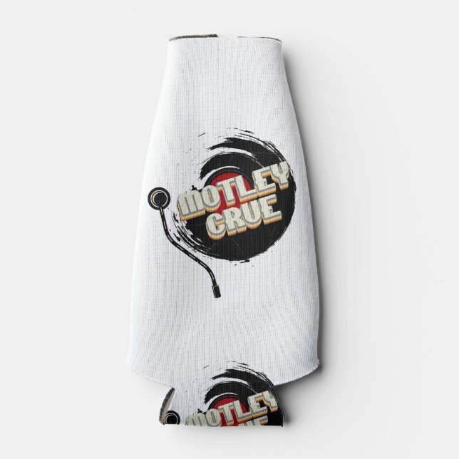 Mötley Crüe  Vinyl Vintage Aesthetic  Bottle Cooler (Front)