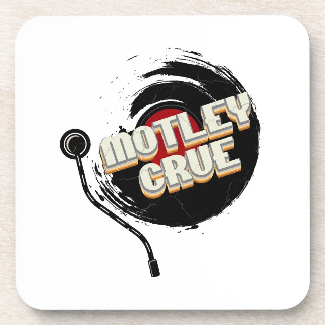 Mötley Crüe  Vinyl Vintage Aesthetic  Coaster (Front)
