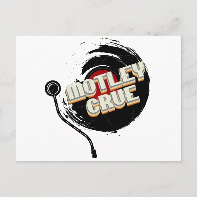 Mötley Crüe  Vinyl Vintage Aesthetic  Holiday Postcard (Front)