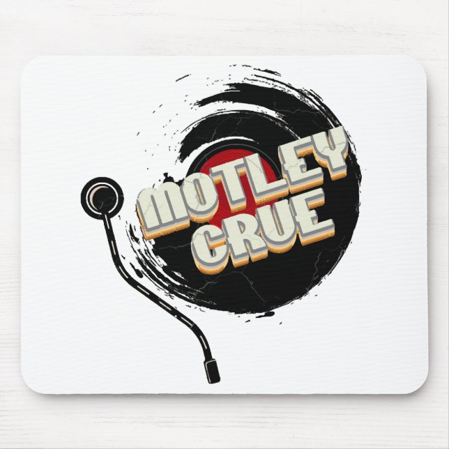 Mötley Crüe  Vinyl Vintage Aesthetic  Mouse Mat (Front)
