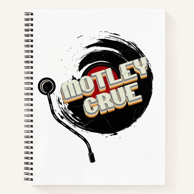 Mötley Crüe  Vinyl Vintage Aesthetic  Notebook (Front)