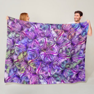 Motley dandelions, abstract pattern fleece blanket