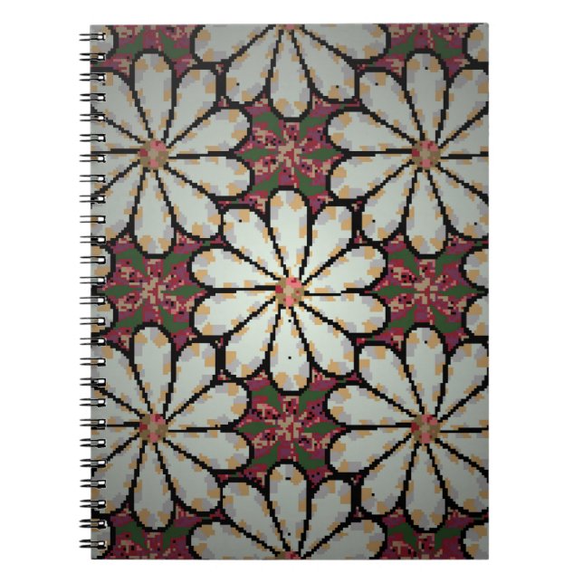 Motley illustration. Small colourful flowers. Spri Notebook (Front)