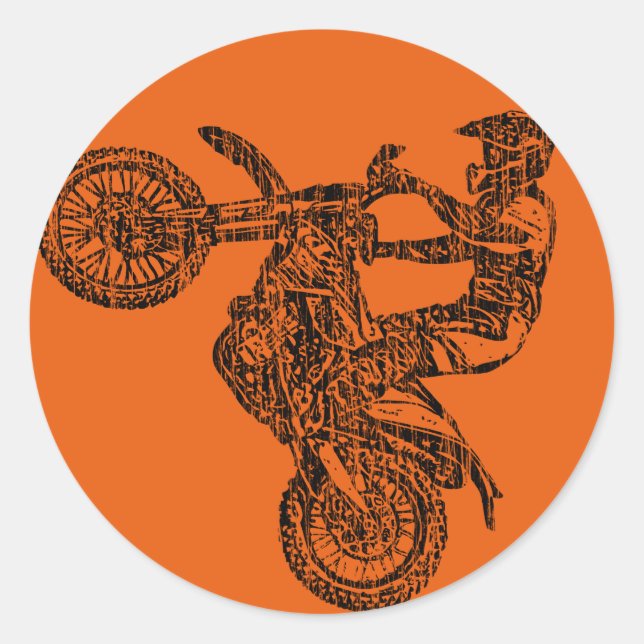 Moto addict classic round sticker (Front)