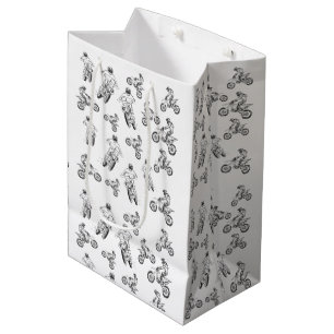 Moto cross , custom background colour. medium gift bag