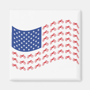 mOTO-cROSS-fLAG-wAVE Magnet