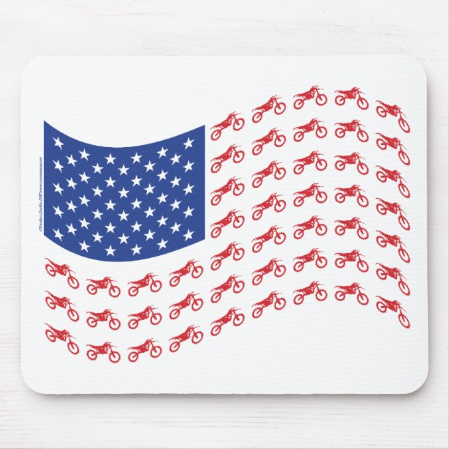 mOTO-cROSS-fLAG-wAVE Mouse Mat (Front)