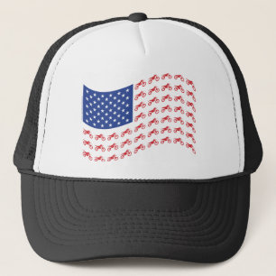 mOTO-cROSS-fLAG-wAVE Trucker Hat