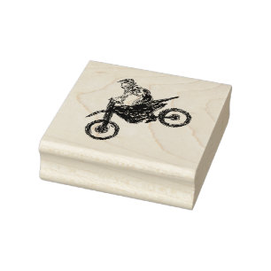 Moto Cross Rubber Stamp