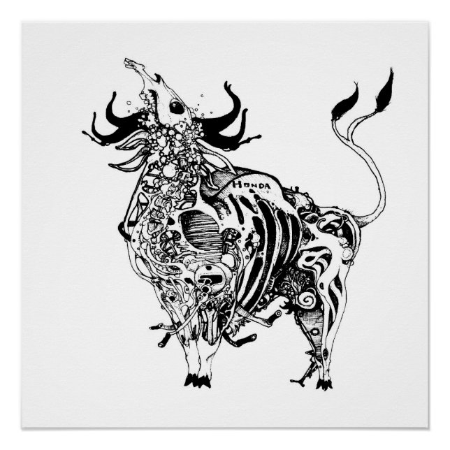 Moto-Ferdinand. (Motorcycle Bull) Poster (Front)