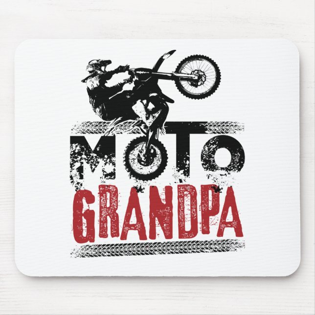 Moto Grandpa Motocross BMS Dirt Bike Mouse Mat (Front)