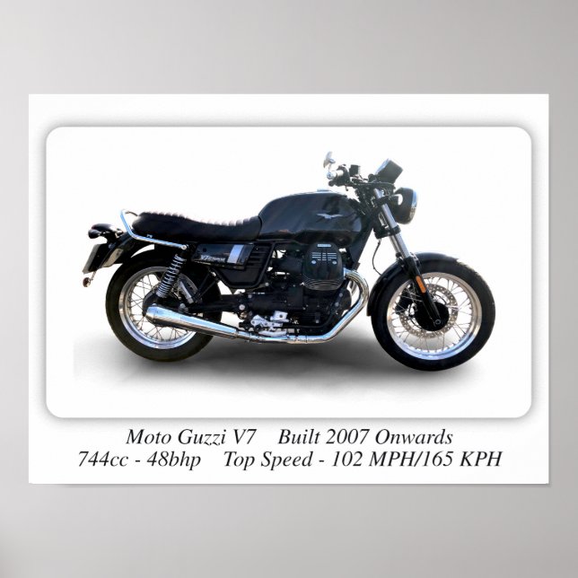 Moto Guzzi V7 Special Motorcycle - A3 Size Print  (Front)
