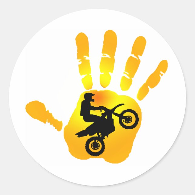 MOTO HAND SOL CLASSIC ROUND STICKER (Front)