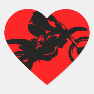 MOTO IN RED HEART STICKER