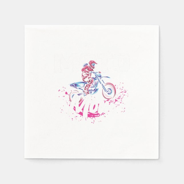 Moto Mom Mother Motocross Motorcycle Biker Gift Napkin (Front)