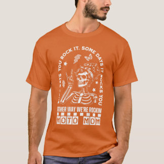 Moto Mom Skeleton Rocker Punk Biker Retro Gothic O T-Shirt