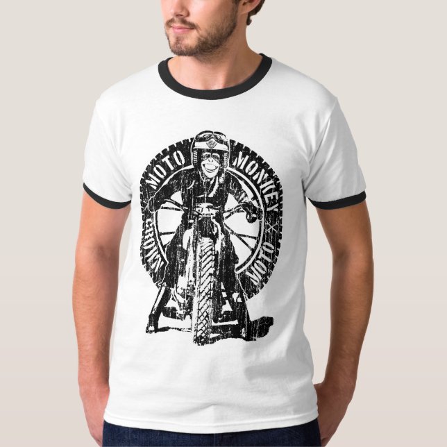 Moto Monkey Dos (vintage) T-Shirt (Front)