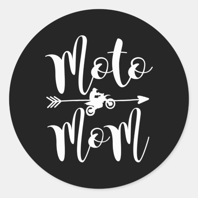 Moto Mum Motocross Dirtbike Classic Round Sticker (Front)