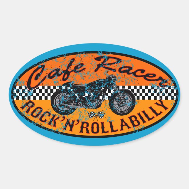 Moto racer oval sticker (Front)