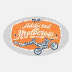 Moto racing oval sticker