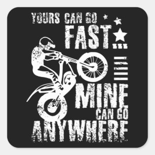 Moto trial bike square sticker