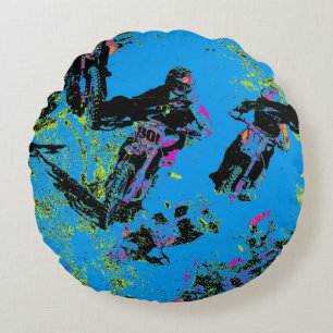 Moto-xing - Motocross Racers Round Cushion