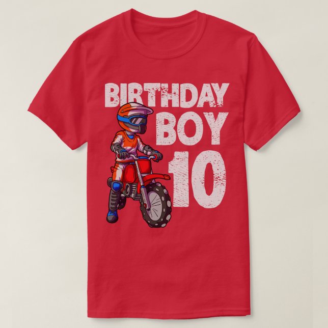 Motocross 10th Birthday MX 10 Year Old Dirt Bike B T-Shirt (Design Front)