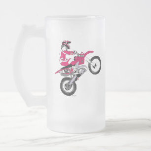 Motocross 300 frosted glass beer mug
