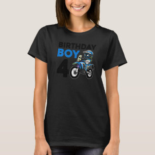 Motocross 4th 4 Year Old Dirt Bike Birthday Party T-Shirt