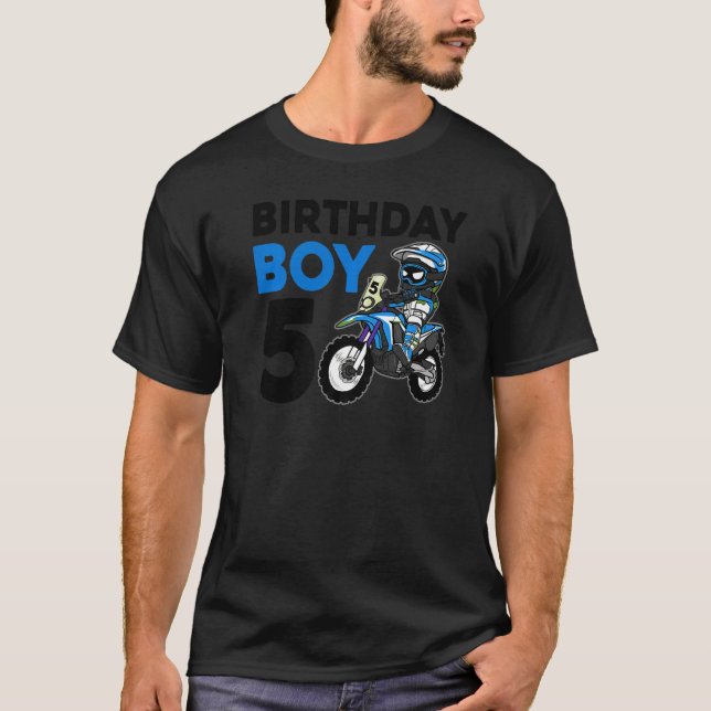 Motocross 5th  5 Year Old Dirt Bike Birthday Party T-Shirt (Front)