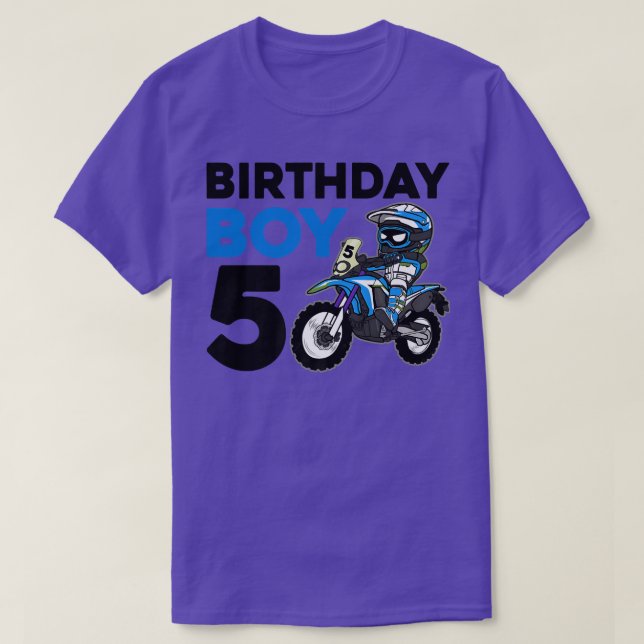 Motocross 5th Gift 5 Year Old Dirt Bike Birthday P T-Shirt (Design Front)