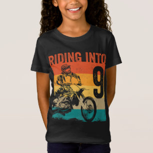 Motocross 9 Years Old Dirt Bike 9th Birthday Party T-Shirt