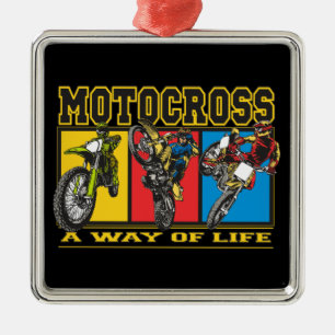 Motocross A Way of Life Metal Tree Decoration