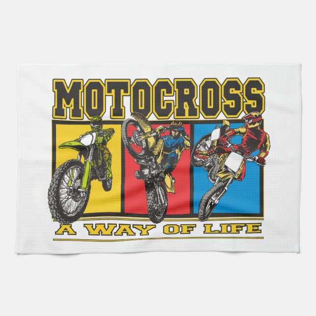 Motocross A Way of Life Tea Towel (Horizontal)