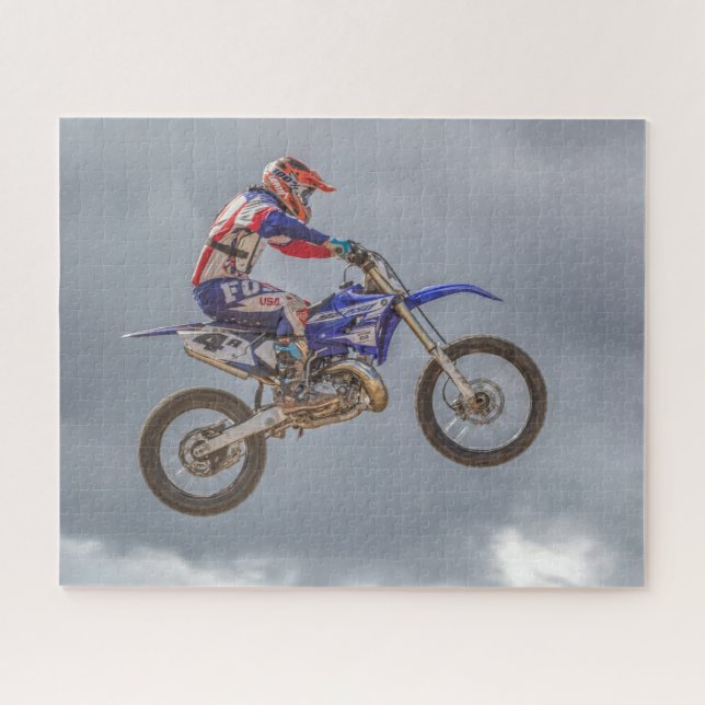 Motocross action bike jigsaw puzzle (Horizontal)